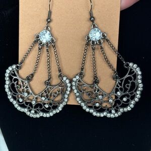 Elegant Silver Chandelier Earrings